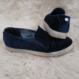 Blue Velvet slip-ons size 8